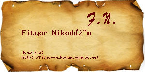 Fityor Nikodém névjegykártya